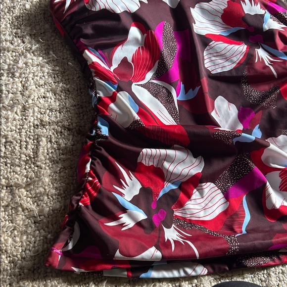 Athleta Square Neck Bra Cup Tankini FULL SET 36B/C Hero Bloom Decadent Chocolate - Picture 4 of 9